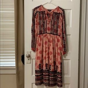 Topshop Pink & Black Embroidered Dress